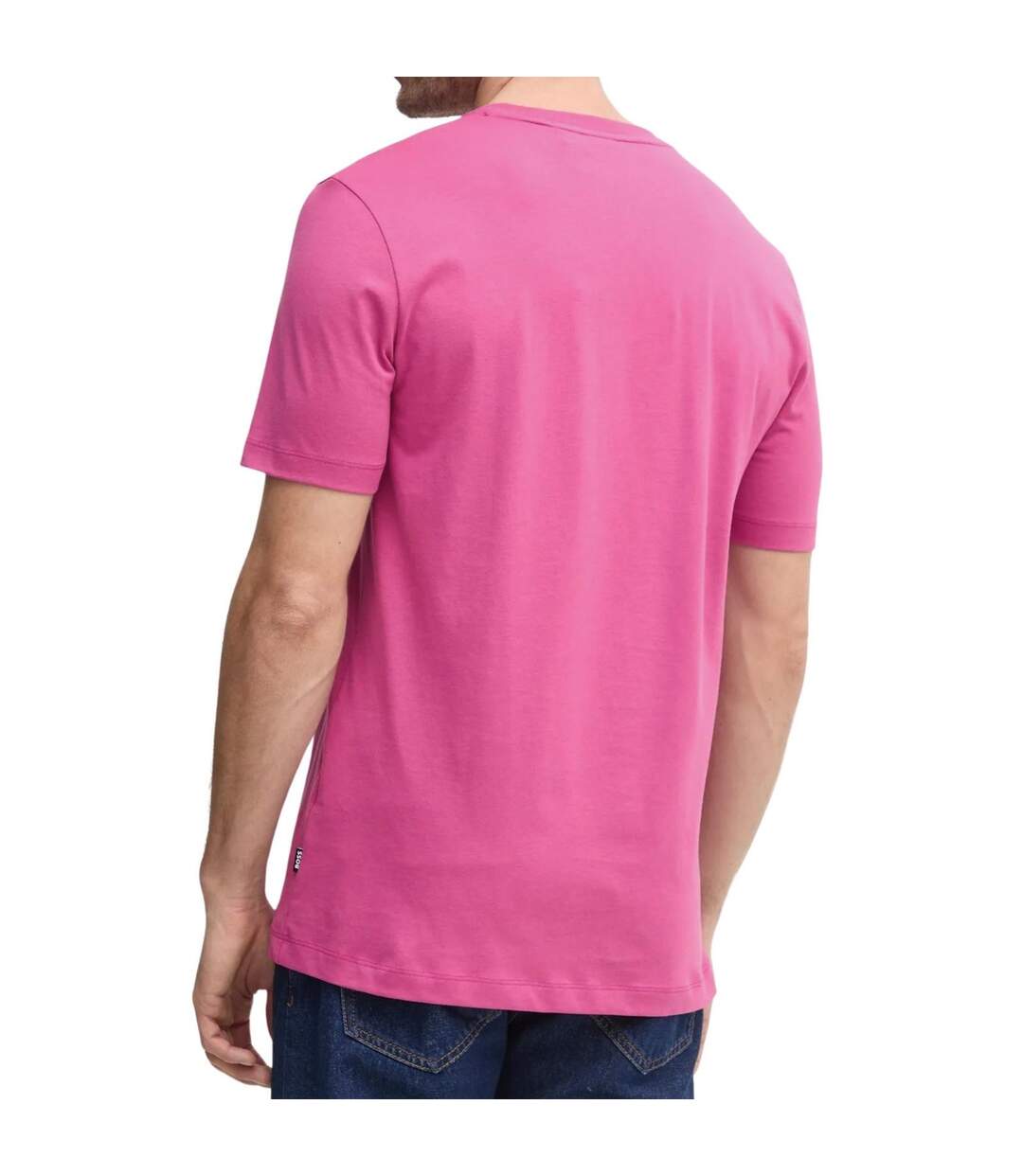 Mens Cotton Slim T-shirt Pink Boss-2