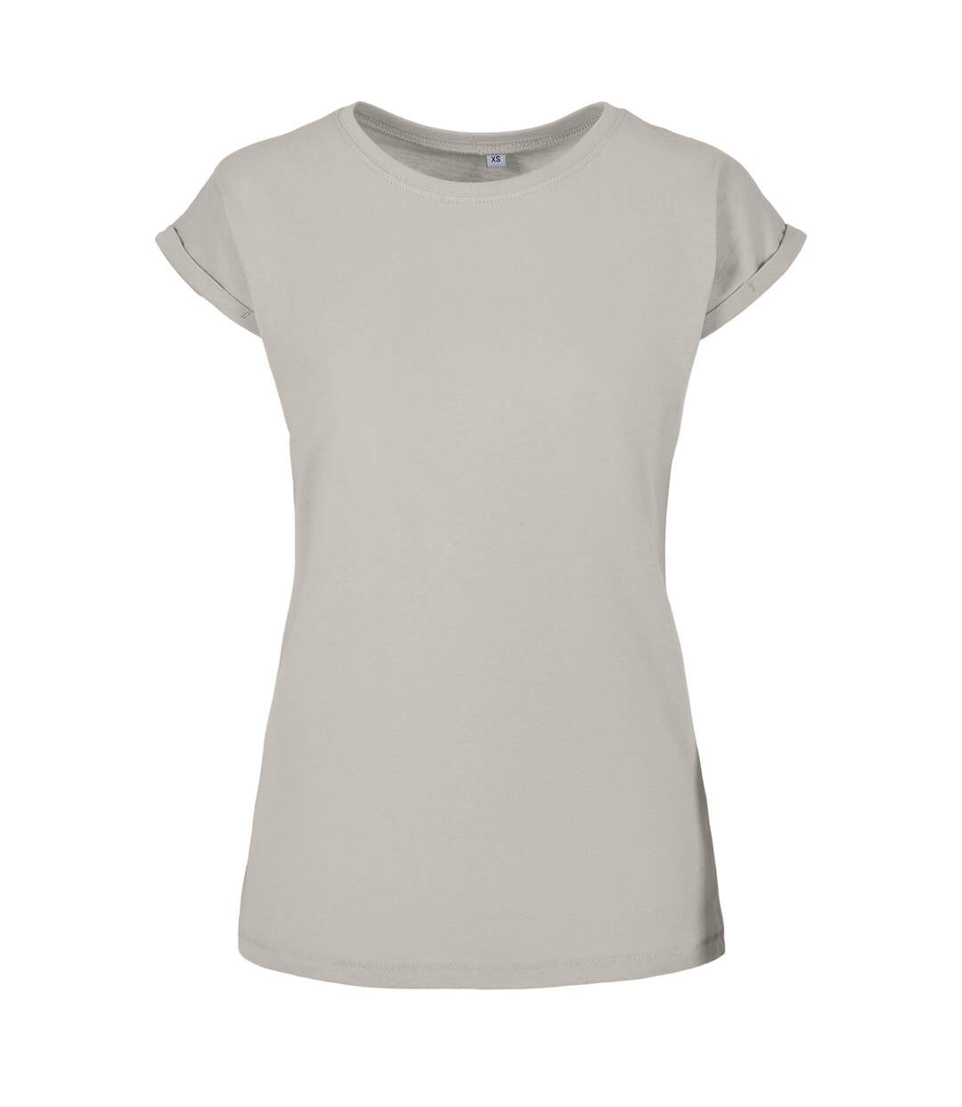 Womens/ladies extended shoulder t-shirt light asphalt Build Your Brand-1