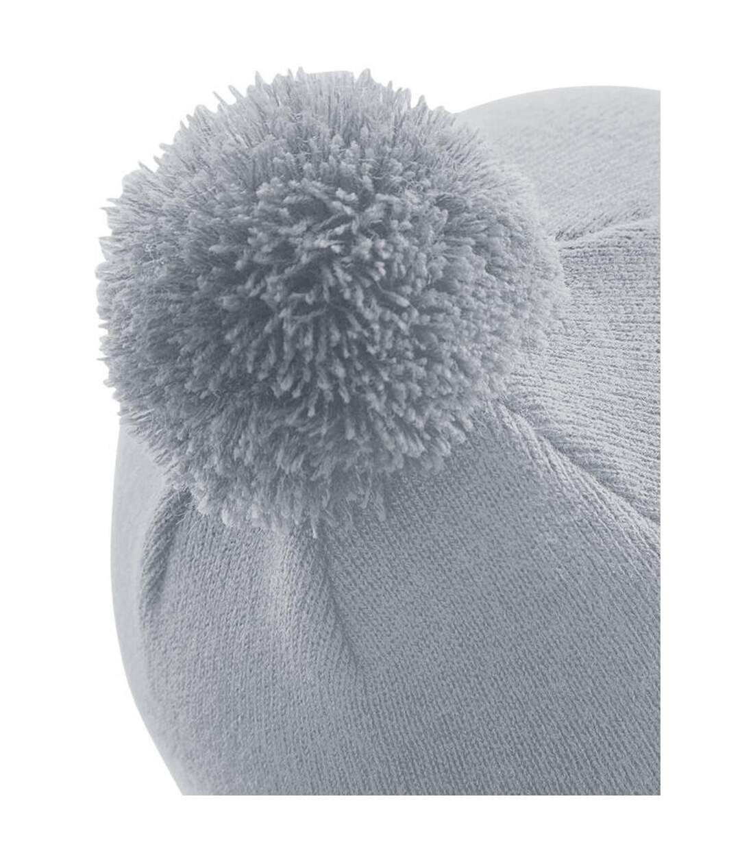 Bonnet Pom Pom Original Gris Clair Beechfield-2
