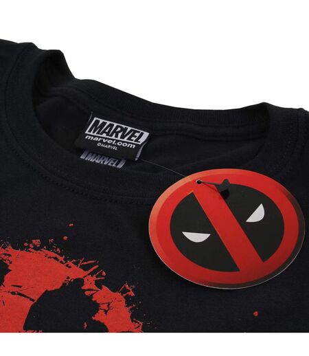 T-shirt Motif Deadpool Motif/style Éclaboussure Adulte Noir Marvel