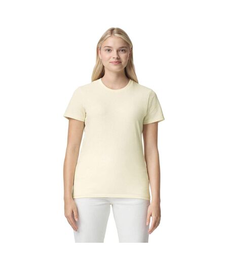 Ladies/womens Heavy Cotton Missy Fit Short Sleeve T-shirt Off White Gildan