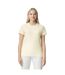 Ladies/womens Heavy Cotton Missy Fit Short Sleeve T-shirt Off White Gildan-2