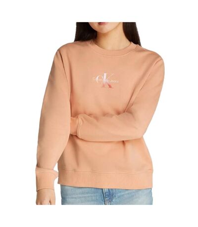 Sweat orange femme calvin klein gradient monologo - l