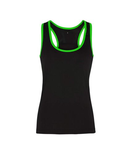 Tri Dri Womens/Ladies Panelled Fitness Sleeveless Vest (Charcoal / Sapphire) - UTRW4801