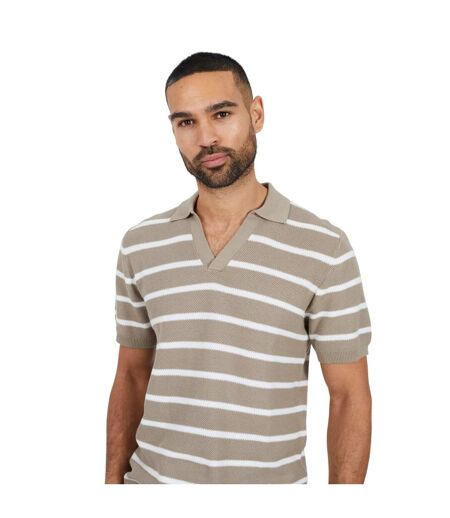 Polo Manches Courtes Homme Beige Gris Blanc Cassé Brave Soul