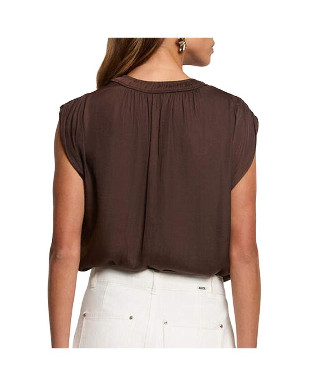 Blouse marron femme oroove-2