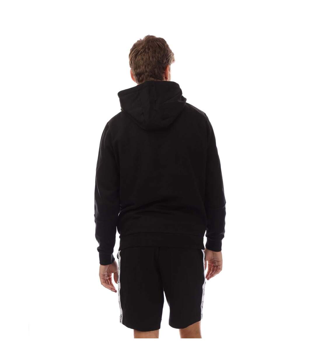 Mens Tape Hoodie Black Lyle & Scott-3
