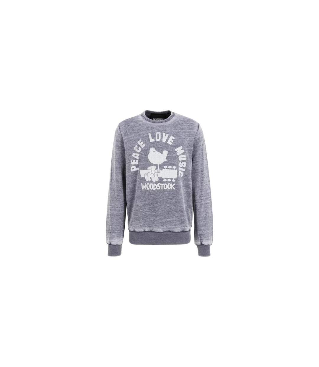 Sweat Peace Love Music Homme Gris Woodstock-1