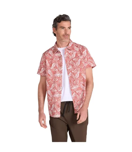 Chemise Manches Courtes Motif/style Feuilles Tropical Homme Rouille Mountain Warehouse