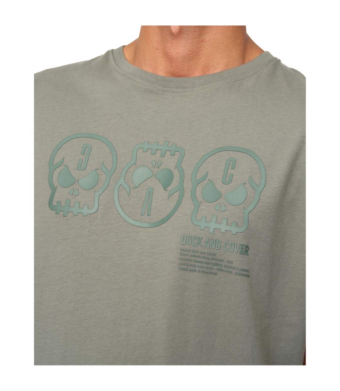 Mens Deltamans T-shirt Dark Olive Duck And Cover-4