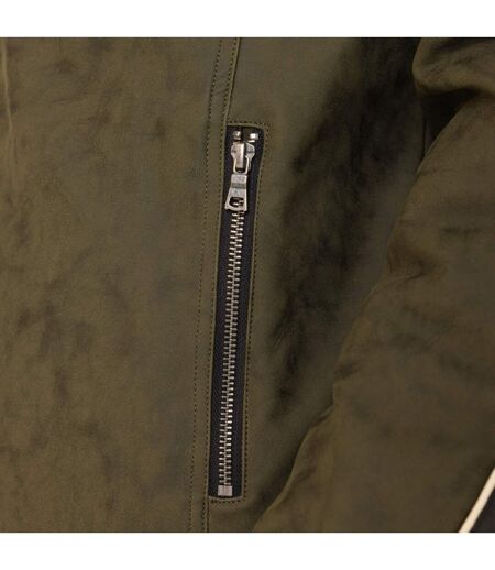 Veste motard doublée homme en simili Leroy Vondutch