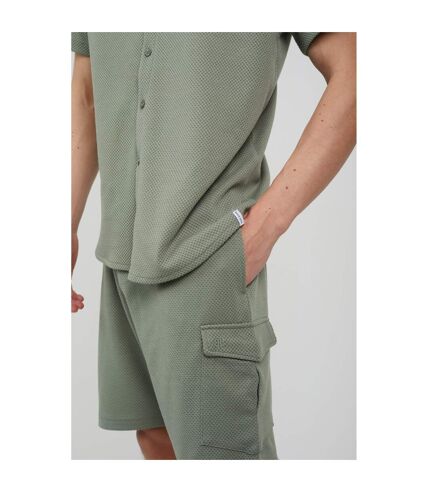 Brave Soul Mens Cadby Textured Cargo Shorts (Washed Sage) - UTUT1868