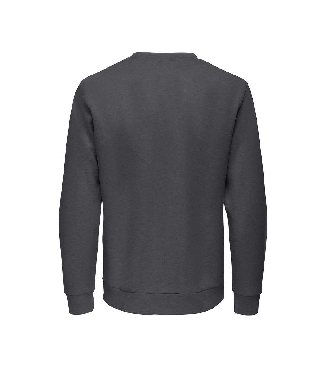 Sweat gris foncé homme only & sons chase-2