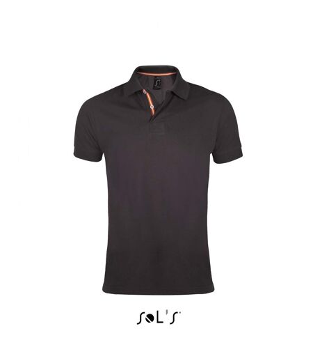 Polo homme couleurs drapeaux - 00576 - gris col orange et blanc