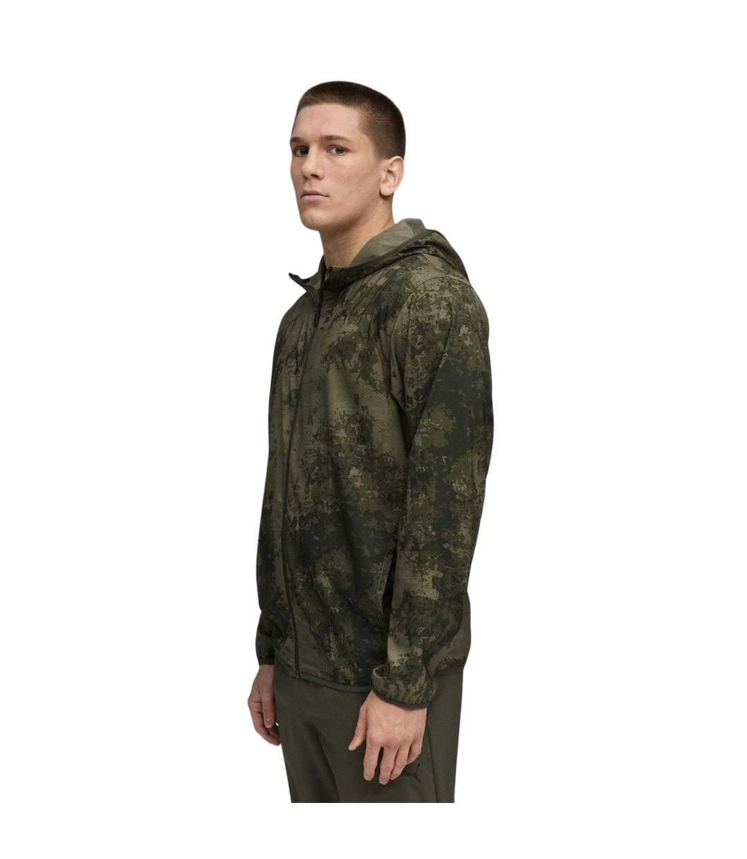 Mens Monay Camo Hooded Jacket Dark Olive Puma-3