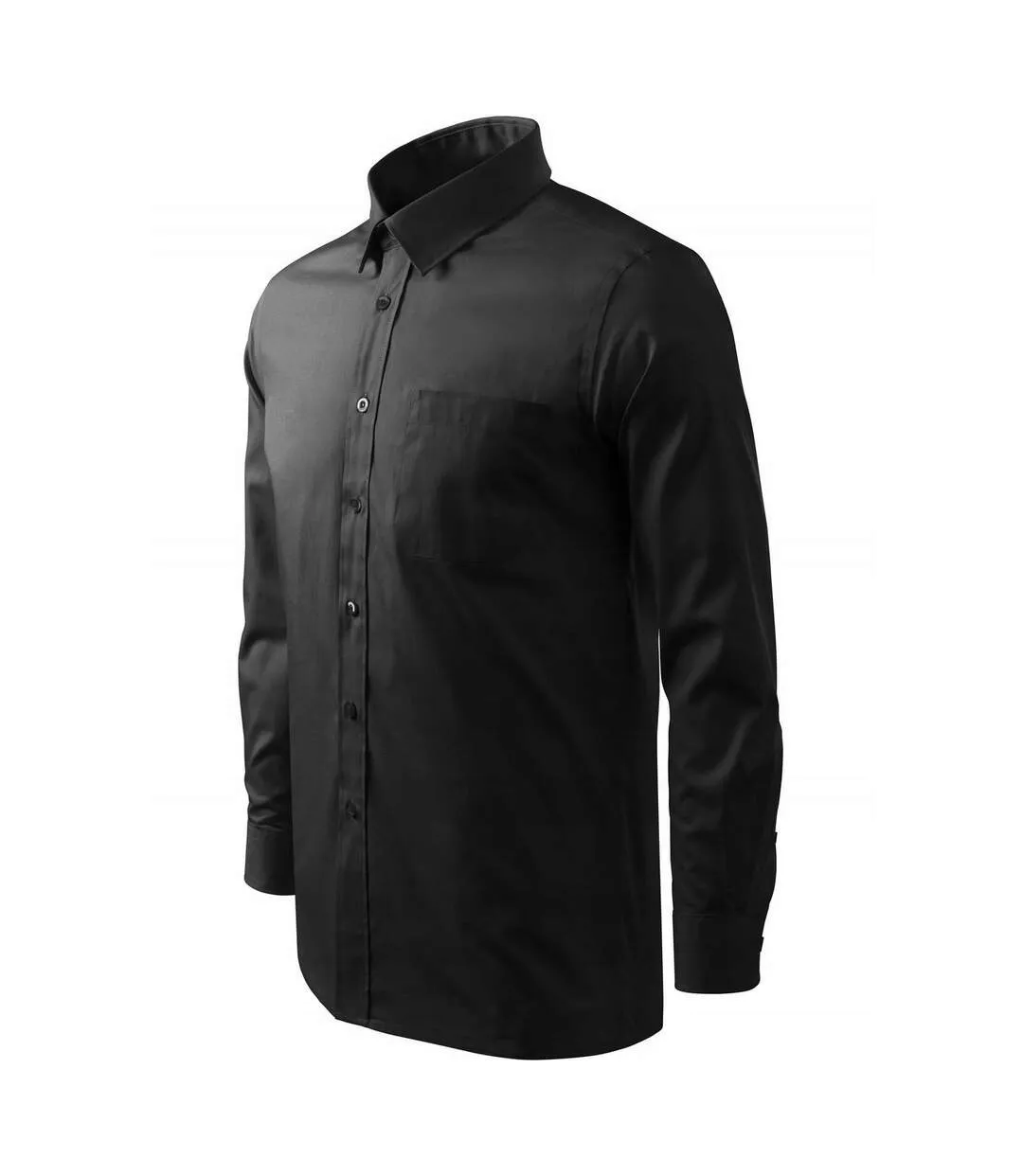 Chemise Manches Longues Motif/style Uni Homme Noir Malfini-3