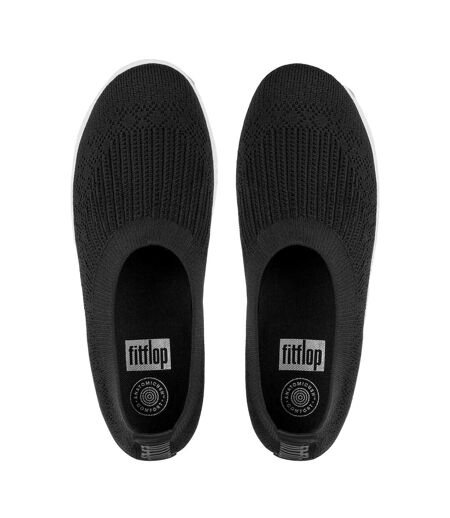 Womens/ladies Uberknit Slip-on Pumps Black FitFlop