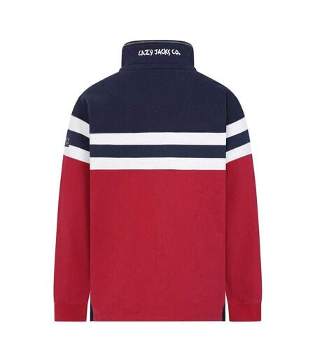 Sweat Motif/style Rayé Homme Rouge Lazy Jacks