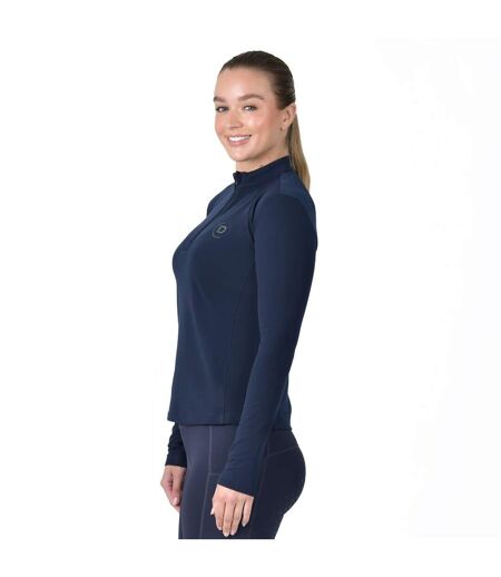 Womens/ladies Brushed Long-sleeved Base Layer Top Navy Dublin
