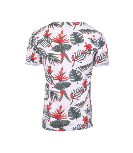 T-shirt blanc/rouge homme la maison blaggio fleur - 3xl