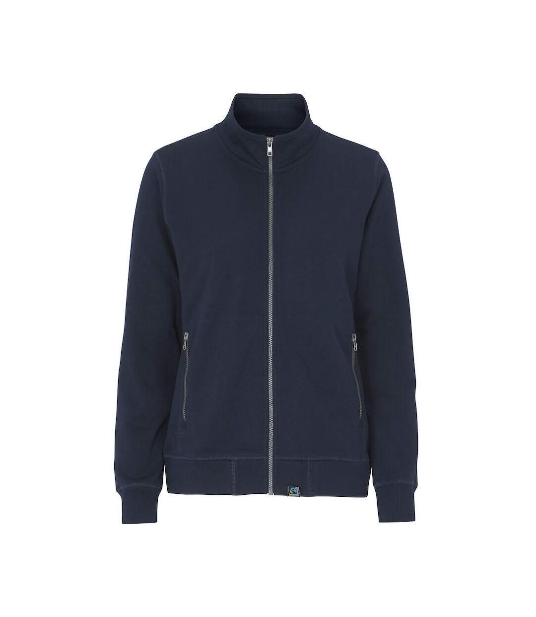 Womens/ladies French Terry Full Zip Jacket Navy Cottover-1