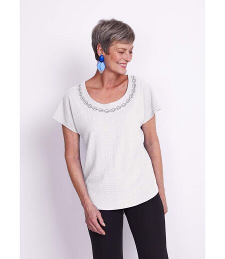 Tee-shirt manches kimono maille gaufrée