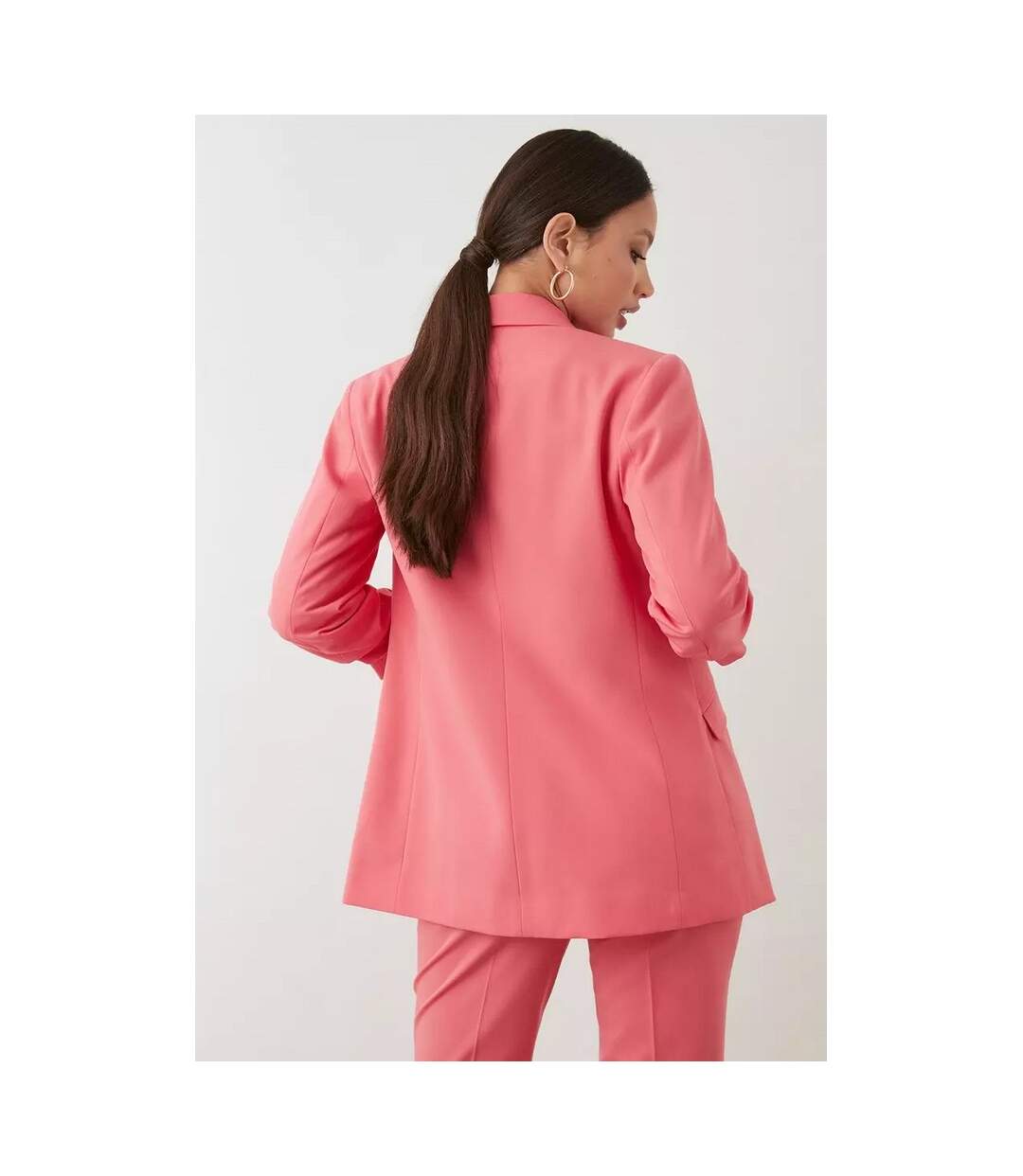 Womens/ladies tall ruched blazer bright pink Dorothy Perkins-2