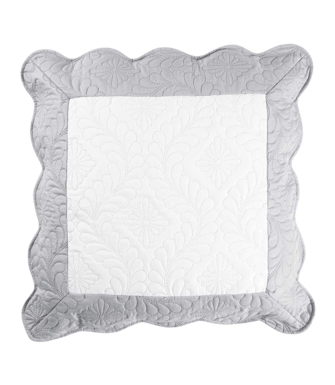 Housse de Coussin en Microfibre Andrea 60x60cm Blanc & Gris-1