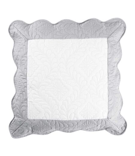 Housse de Coussin en Microfibre Andrea 60x60cm Blanc & Gris