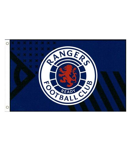 Rangers FC Core Crest Flag (Royal Blue/White/Black) (One Size)