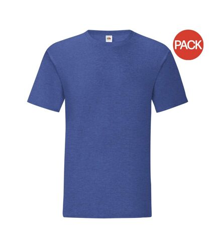 T-shirt iconic hommes bleu roi chiné Fruit of the Loom