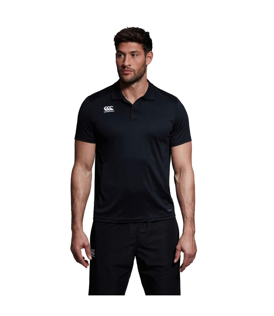 Mens Club Dry Polo Shirt Black Canterbury-1