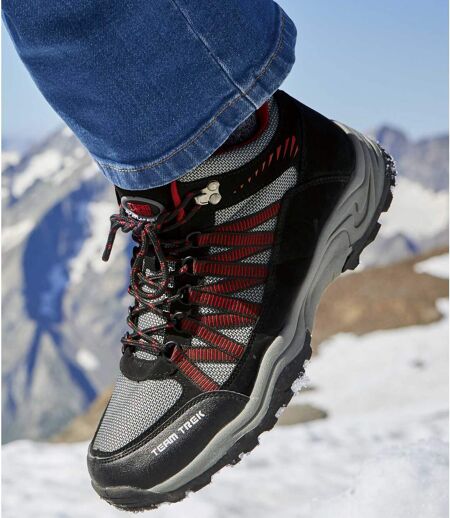 Men's Black & Grey Team Trek Hiking Boots - Water-Repellent