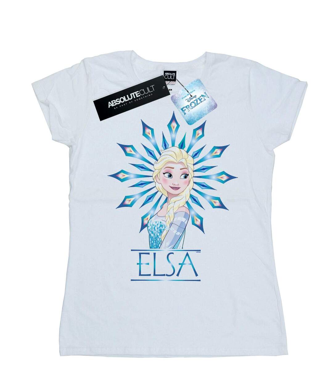 Disney T-shirt en coton Femme/Femme Frozen Elsa Snowflake (Blanc) - UTBI22057-1