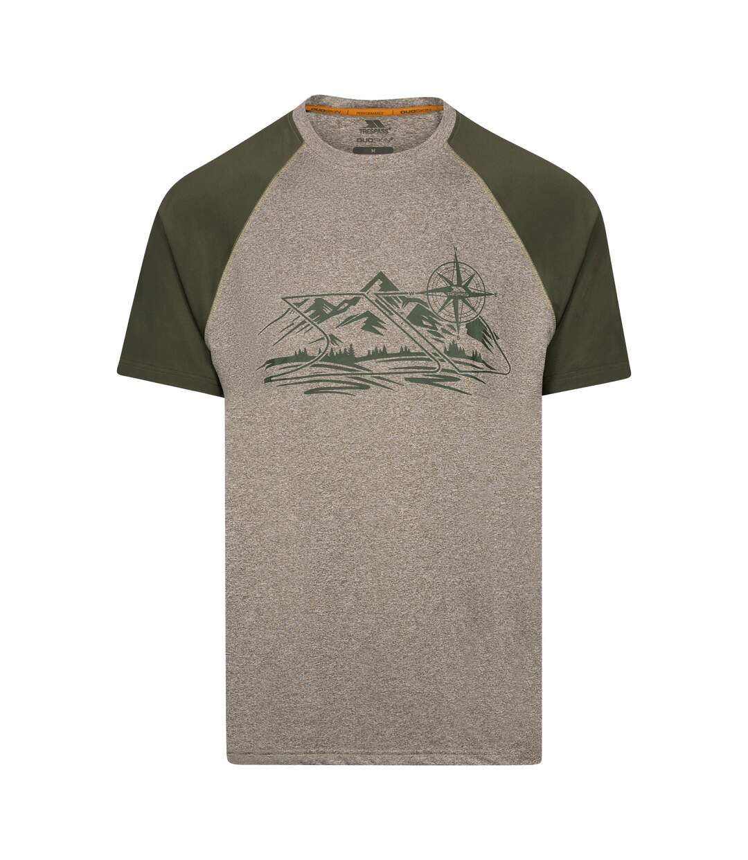 Mens fullmer mountain t-shirt marshland marl Trespass-1