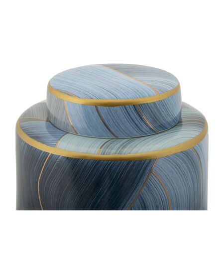 Vase Cylindrique en Céramique Elegant 34cm Bleu