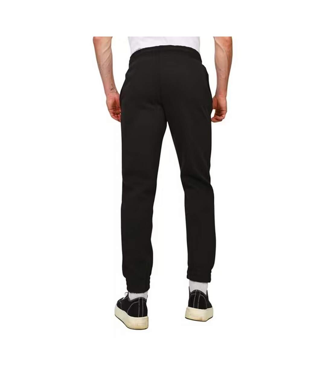 Unisex adult premium combed cotton jogging bottoms black Casual Classics-3