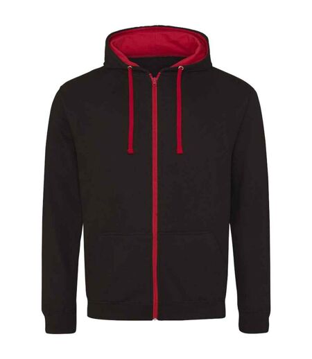 Veste à capuche varsity homme noir vif / rouge feu Awdis Awdis