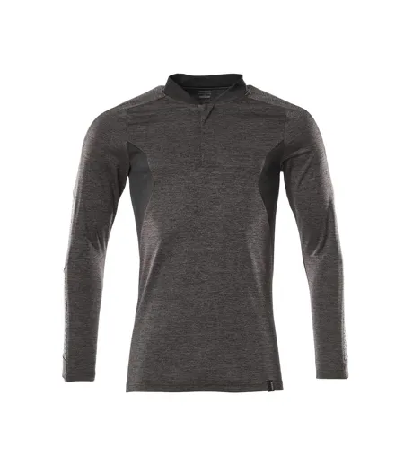 Polo Manches Longues Motif/style Tacheté Accelerate Homme Anthracite Foncé Noir Mascot