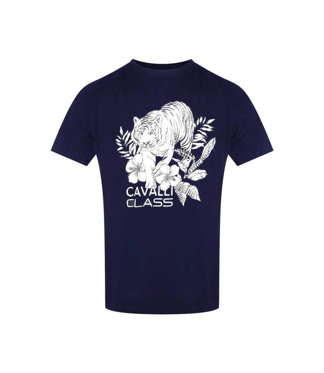 T-shirt Motif/style Tigre Homme Bleu Marine Cavalli Class-1