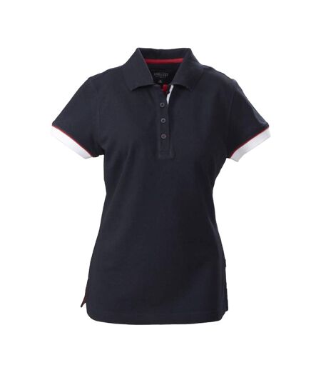 Womens/ladies Antreville Polo Shirt Navy James Harvest