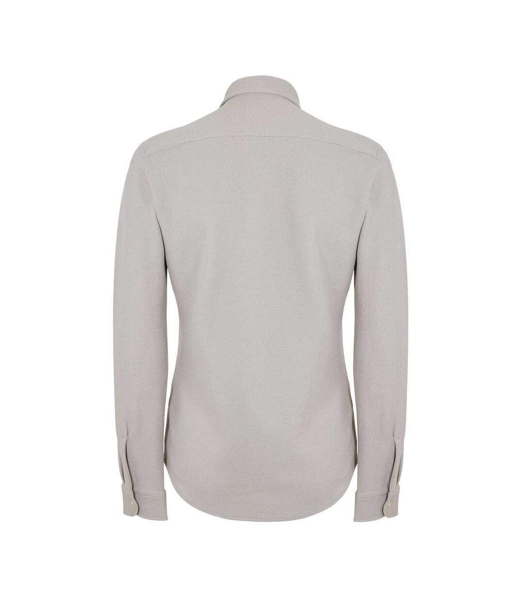 Mens Embroidered Logo Collared Shirt Grey Boss-2