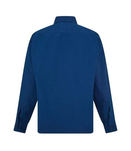 Mens Barrel Collared Long-sleeved Overshirt Blue Boss