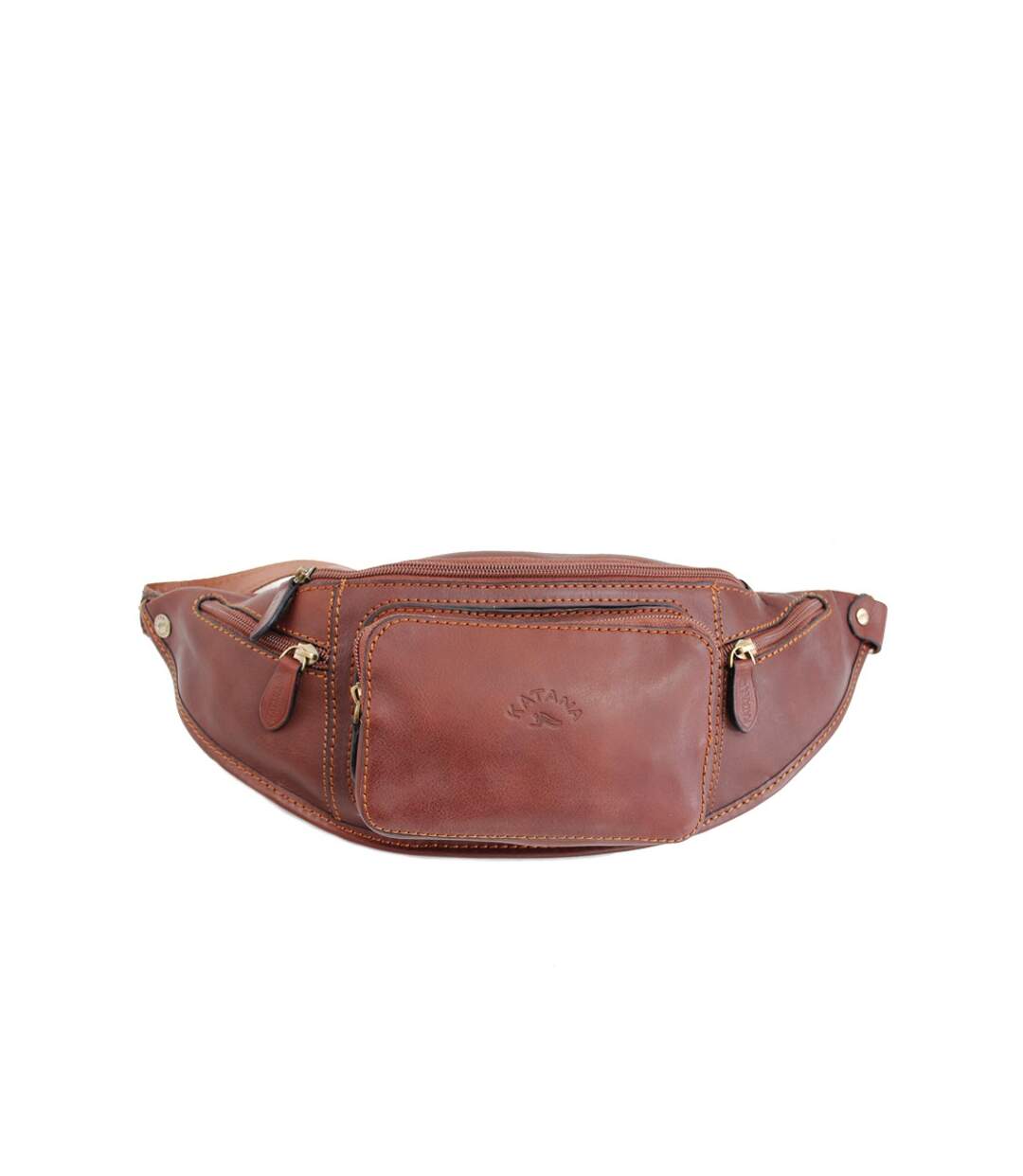 Katana - Sac banane homme en cuir - marron - 3479-1