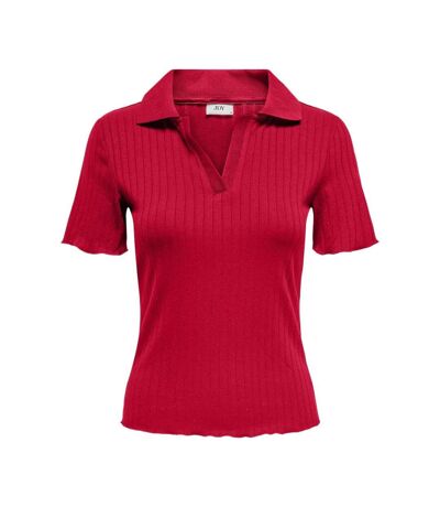 Polo rouge femme jdy lori - l