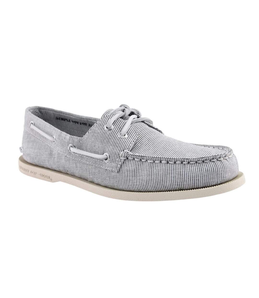 Chaussures Bateau Style À Rayures Authentic Original Homme Gris Sperry-1