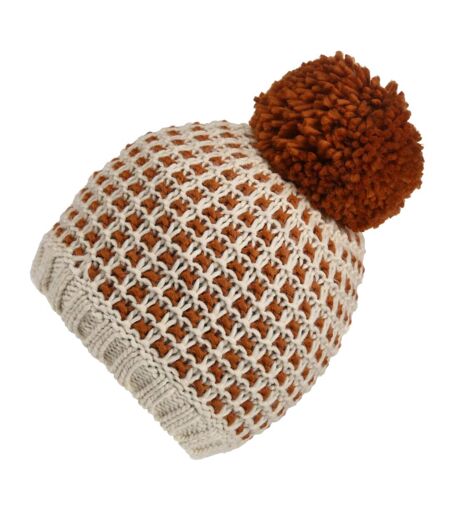 Bonnet Motif/style Pompon Dalary Femme Beige Clair Cuivre Regatta