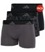 Pack Of 3  Mens Cotton Flexible Active Boxer Shorts  Grey Dark Grey Black Adidas-1