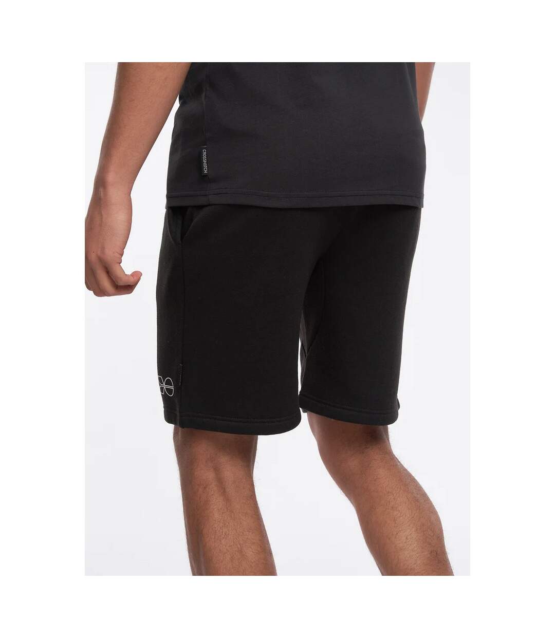 Crosshatch Mens Goldsbury Fleece Shorts (Black)