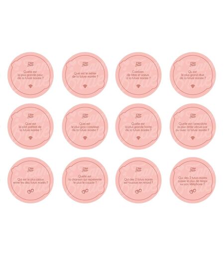 Jeu de 30 Questions EVJF 8cm Rose